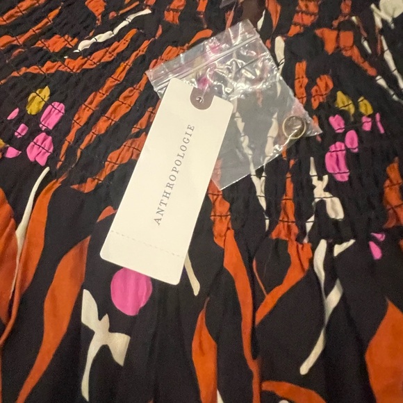 nwt anthropologie arielle sleep Vibrant Orange and Black Maxi Dress - Picture 5 of 8